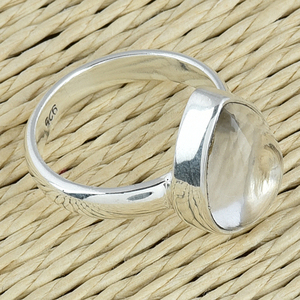 Pear Shape <b>Crystal</b> Quartz Plain <b>Ring</b> Silver Jewelry 925 Sterling Silver <b>Ring</b> Vintage Silver Plated Fashionable <b>Ring</b> for Unisex. - Product Image 3