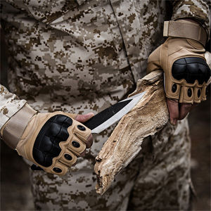 Gants tactiques demi-doigt respirants de haute performance, de sport, d'articulation dure, de couleur noire, avec logo personnalisé - Product Image 6
