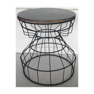 Tabouret latéral rond en fer de design moderne pour la maison en métal enduit de poudre avec motif de table basse meubles de salon - Product Image 1