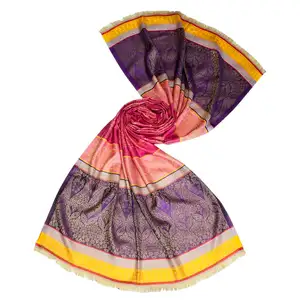 Reversible Jacquard Border Design Shawls interwoven modal superb jacquard scarfs and shawls