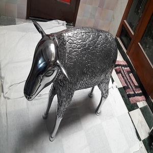 Artisanat Fonte D'aluminium Métal Art Artisanat Animal Thème Mouton Statues Art Déco Design 100cm pour La Décoration De Jardin - Product Image 1