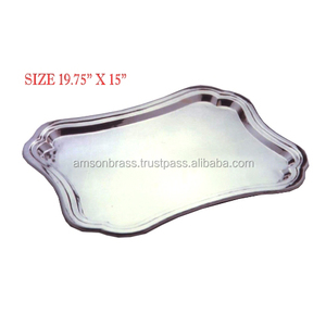 Plat de table à manger standard en métal et aluminium avec support Plat de service pour la maison et le mariage et le nouveau restaurant Assiette décorative - Product Image 4