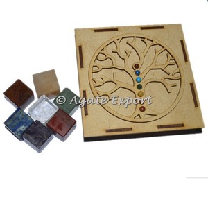 Juego de cubos de piedra de siete chakras, Set de regalo - Product Image 1