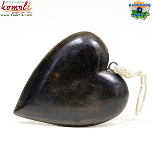 รูปหัวใจไม้ขัดเงาสีเข้ม แกะสลักจากไม้ สำหรับตกแต่งคริสต์มาส - Product Image 2