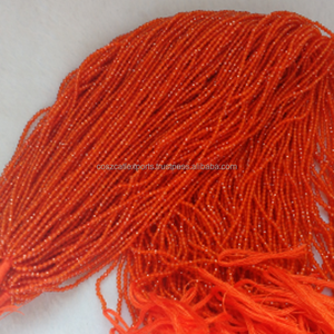 Cuentas Redondas Facetadas de Cornalina Naranja Natural AAA de 2 mm, Coszcalt Exports India - Product Image 1