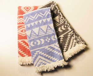 Imprimé tribal aztèque double couche Peshtemal-Collection tissée Jacquard PEST-AZT-BLU 100% coton. - Product Image 2