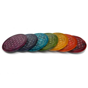 Porte-bâton d'encens de forme ronde 7 Chakra Seven Rainbow Color (lot de 7) Brûleur en résine Palo Santo - Product Image 1