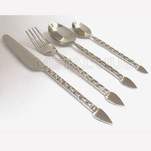 Elegante juego de cubiertos de acero inoxidable de alta calidad con asas forjadas a mano esmalte de espejo ecológico para bodas en casa - Product Image 2