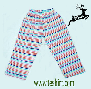 Pantalones lisos de algodón unisex en estampado colorido puro monos para niños con pierna ancha de punto estilo boutique patrón de pantalón de verano - Product Image 2