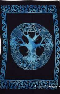 Tapiz para colgar en la pared, póster de árbol celta impreso hecho a mano, pequeña y hermosa decoración de puerta de algodón, étnico por consignadores indios - Product Image 3