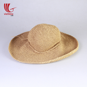Light Brown Straw Beach <b>Hat</b> for <b>Summer</b> Wholesale/Vintage Straw Beach Bag for <b>Women</b> - Product Image 2