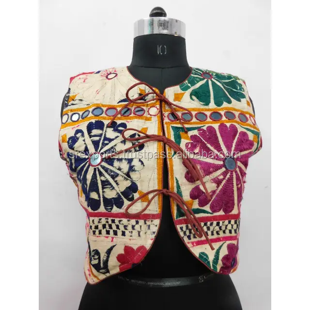 Indian Handmade Vintage Banjara Jacket Women Wear Vest Coat Short Jacket With String Closure