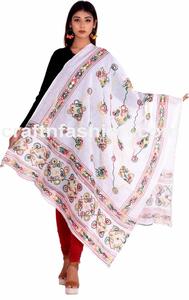 2019 Navratri de algodón de moda robó Chaniya Choli Dupatta diseñador Dupatta-Sitara-hecho a mano Gujarati Gamthi Garba desgaste - Product Image 3