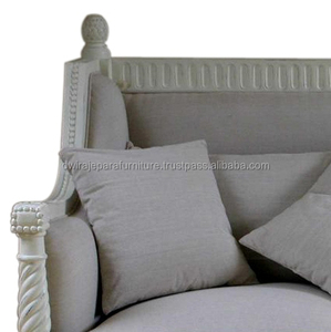 Sofá clásico de madera, mueble de estilo francés - Product Image 4