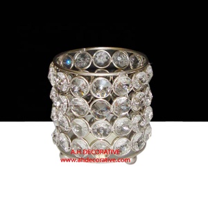 คริสตัลที่สร้างขึ้นในถ้วย T-Light สำหรับโต๊ะทำงานและเคาน์เตอร์ของตกแต่งเพชรทำด้วยมือเชิงเทียนสำหรับงานแต่งงาน - Product Image 2