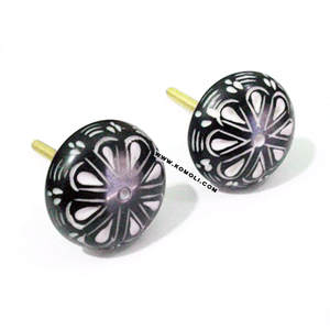 Tirador de gabinete acrílico de baquelita, forma de flor rosa, perilla - Product Image 3