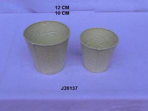 Les jardinières modernes en fer peint avec motif en relief et couleur grise d'autres couleurs peuvent être fabriquées dans la commande Pot de fleur pour le jardin et la maison - Product Image 6