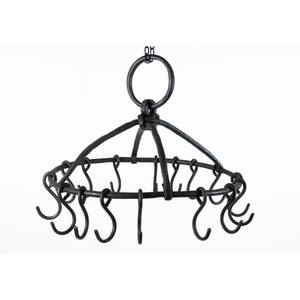 Estante colgante de maceta ovalada de metal de alta calidad con recubrimiento en polvo negro para una exhibición duradera - Product Image 1