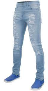 กางเกงยีนส์ขายาวสำหรับผู้ชาย,กางเกงยีนส์ขาดสวมใส่สบายดีไซน์ทันสมัย - Product Image 2