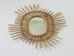 Miroir mural en rotin fait main bohème vietnamien pas cher, couleur naturelle, designs personnalisés, décoration intérieure, vente en gros - Product Image 3