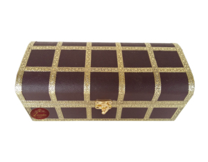 BROWN <b>ARTIFICIAL</b> LEATHER FINISH, WOODEN HANDMADE 1-ROLL BANGLE BOX / BRACELET BOX - Product Image 3