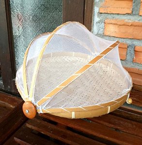 Panier à fruits en bambou tissé Natura pas cher avec couvercle, couverture en filet Fabriqué au Vietnam - Product Image 4