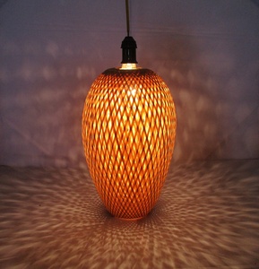 Handmade Ellipsoid Shape Bamboo Lampshade Pendant Vintage Bamboo Art <b>Ceiling</b> <b>Shade</b> for Hotel Electric <b>Light</b> Source Pendant - Product Image 1