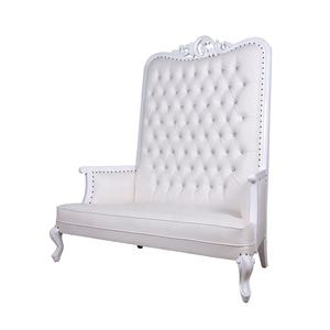 Chaise blanche de trône de sofa de Love Seat de conception française cadre en bois solide pour l'appartement salon mariage meubles d'hôtel - Product Image 2