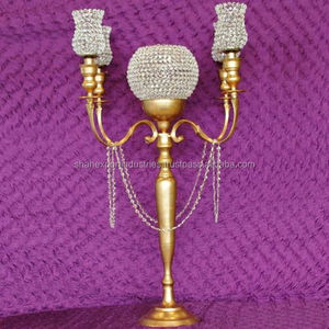 New Handmade Custom Size Decorative <b>Metal</b> Candelabra with Flower <b>Bowl</b> for Weddings & Christmas Home Decoration - Product Image 3