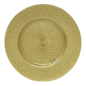 Placa de cargador verde martillado, placa de lujo para Decoración de mesa de boda, directa de fábrica india, oferta - Product Image 1