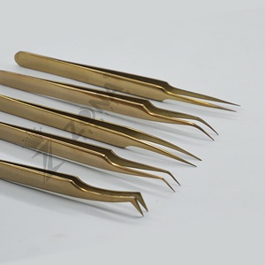 Extensions de cils professionnelles en acier inoxydable pince à épiler pointe pointue pour la technique de volume de cils multiples - Product Image 6