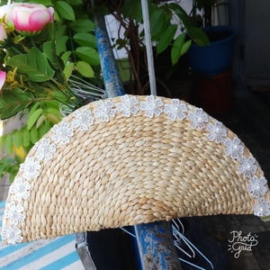 Bolso de mano hecho a mano, bolsa de jacinto de agua - Product Image 2