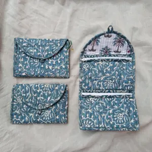 도매 수제 빈티지 코튼 Kantha 퀼트 동전 가방 다채로운 코튼 퀼트 보석 손 가방 여성 손 가방