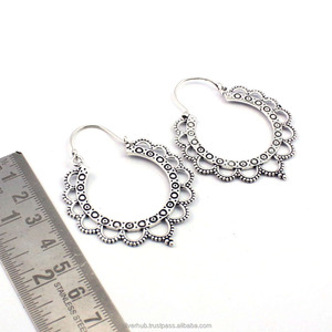 Hot Selling 925 Sterling Silver Hoop Earring <b>Jewelry</b> for Women <b>Designer</b> Indian Earring Fashion <b>Jewelry</b> at Wholesale Price - Product Image 2