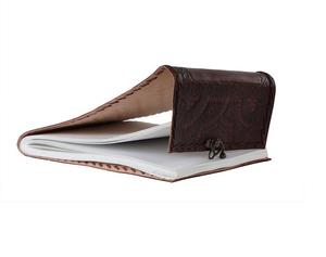 Diario Vintage de diseño celta en relieve 100% cuaderno de cuero genuino papel blanco de algodón en blanco diario con Metal antiguo C bloqueado - Product Image 4