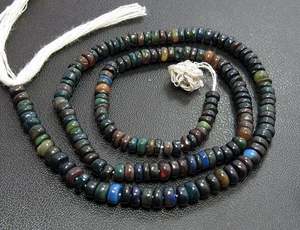 Cuentas de piedras preciosas sueltas de ópalo negro etíope forma redonda suave calidad increíble Natural para la fabricación de joyas - Product Image 3