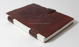 Nuevo 2024 Eco Friendly Hecho a mano Papel de algodón reciclado Color marrón Diseño en relieve Cabra Tc Diario de cuero - Product Image 2