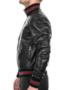 Chaqueta de cuero para motorista, estilo informal, clásica, de cuero real, a la moda - Product Image 6