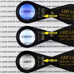 แว่นขยายสำหรับช่างอัญมณีแบบมืออาชีพ 10 เท่า พร้อมไฟ LED และแสง UV |   แว่นขยายเลนส์อะโครมาติกแบบสามชั้นขนาด 21 มม. สำหรับตรวจสอบอัญมณีและเครื่องประดับ - Product Image 3