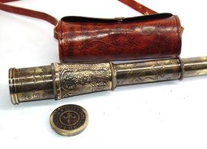 Télescope antique en laiton sculpté de fleurs, style marin, nautique, pirate, télescope nautique en laiton, lunette de visée, article de télescope - Product Image 4