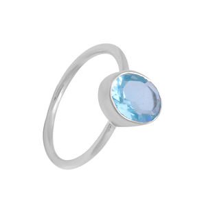 แหวนเงินพลอยบุษราคัมทรงวงรีเจียระไนแบบคลาสสิกแหวนเงินสเตอริงสำหรับใส่ได้ทั้งชายและหญิง - Product Image 2