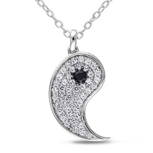 Yin Yang — pendentif en diamant rond brillant, colliers en or hip hop, noir et blanc, coupe naturelle, 4.66 grammes, 2.00 - Product Image 4