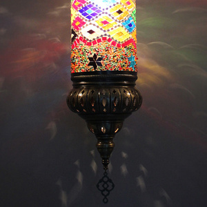 Lámpara de Techo Tradicional de Cilindro Único con Mosaico Turco de Vidrio, Certificación CE, Ahorro de Energía, Voltaje Universal, Comercial y Residencial - Product Image 2