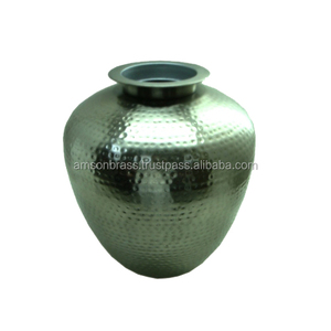 Vase à fleurs en métal design moderne pot de fleurs imprimé personnalisé Vase à fleurs en aluminium Finitions nickelées - Product Image 3