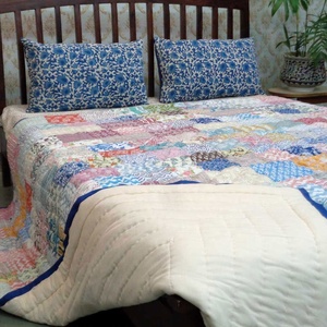 Mới Đến Trực Tiếp Nhà Sản Xuất Ấn Độ Tay Khối In Chắp Vá Nữ Hoàng Kích Thước Cotton Hữu Cơ Thân Thiện Với Môi <span class=keywords><strong>Quilt</strong></span> Cho Bán Buôn - Product Image 3