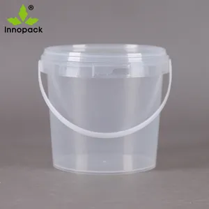 350ml/500ml/1000ml clear plastic pail honey ice cream buckets