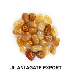 Juego de Runas de cristal de ágata Jilaniagate, piedra curativa grabada de Aventurina dorada, piedras preciosas semipreciosas de Europa, novedad - Product Image 2