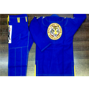 BJJ GI BJJ-KIMONO personalizado, azul, con costuras amarillas, 2022 - Product Image 4