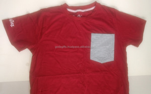 T-shirt de poche imprimé personnalisé 100% coton respirant unisexe à manches courtes, vêtements de sport décontractés, Inde - Product Image 4