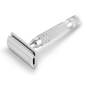 Maquinilla de afeitar de seguridad de doble filo con mango de acero inoxidable de calidad profesional, maquinilla de afeitar de seguridad de doble filo personalizada de alta calidad - Product Image 1
